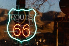 Route 66 Neon Sign royalty free stock images Route 66 Neon Sign royalty free stock images