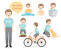 The Daily Routines Of Old Man royalty free illustration The Daily Routines Of Old Man royalty free illustration