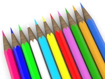 Row of colored pencils on white. In backgrounds vector illustration Row of colored pencils on white. In backgrounds vector illustration