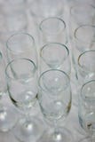 Row of glass on catering event on table. stock photography Row of glass on catering event on table. stock photography