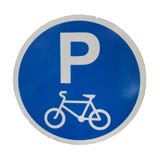 Rowerowy parking symbolu znak odizolowywaj?cy na bia?ych t?o zdjęcia royalty free Rowerowy parking symbolu znak odizolowywaj?cy na bia?ych t?o zdjęcia royalty free