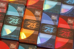 Rows of Stacked Colorful Audio Minidiscs Close Up Royalty Free Stock Photos Rows of Stacked Colorful Audio Minidiscs Close Up Royalty Free Stock Photos