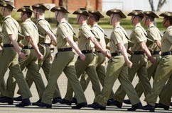 Royal Australian Army soldiers in formal uniforms marching Anzac parade Royalty Free Stock Image Royal Australian Army soldiers in formal uniforms marching Anzac parade Royalty Free Stock Image