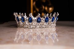 Royal crown with sapphires, luxury retro style. Stock Photography Royal crown with sapphires, luxury retro style. Stock Photography