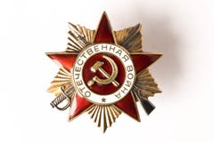 Rozkaz wielka Patriotyczna wojna odizolowywa na białym plecy obraz stock Rozkaz wielka Patriotyczna wojna odizolowywa na białym plecy obraz stock