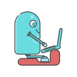 RPA robot z laptopem royalty ilustracja RPA robot z laptopem royalty ilustracja