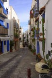 Rua típica da cidade de Peñiscola imagem de stock Rua típica da cidade de Peñiscola imagem de stock