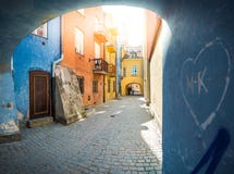 Rua velha da cidade em Varsóvia, Polônia, Europa fotos de stock Rua velha da cidade em Varsóvia, Polônia, Europa fotos de stock