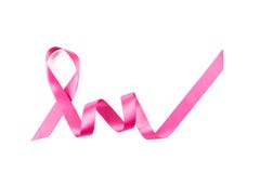 Ruban rose de cancer du sein d'isolement images libres de droits Ruban rose de cancer du sein d'isolement images libres de droits