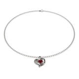 Ruby Heart Necklace auf weißer Illustration 3D stock abbildung Ruby Heart Necklace auf weißer Illustration 3D stock abbildung