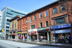 Rue de banque, Ottawa du centre, Canada photos stock Rue de banque, Ottawa du centre, Canada photos stock