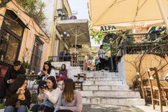 Rue de Plaka, Ath?nes, Gr?ce image libre de droits Rue de Plaka, Ath?nes, Gr?ce image libre de droits
