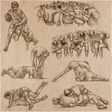 RUGBY - Eine Hand gezeichnete Vektorsammlung Linie Kunstsatz irgendeines s Stockfotografie RUGBY - Eine Hand gezeichnete Vektorsammlung Linie Kunstsatz irgendeines s Stockfotografie