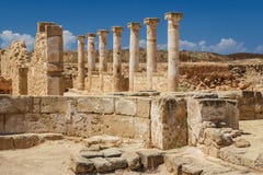 Ruinen der altgriechischen und römischen Stadt von Paphos lizenzfreies stockfoto Ruinen der altgriechischen und römischen Stadt von Paphos lizenzfreies stockfoto