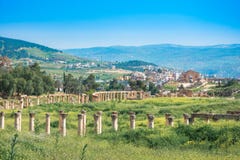 Ruines antiques et romaines de Jerash Gerasa, Jordanie image stock Ruines antiques et romaines de Jerash Gerasa, Jordanie image stock