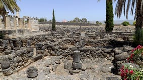 Ruins of ancient city Capernaum in Israel royalty free stock photo Ruins of ancient city Capernaum in Israel royalty free stock photo