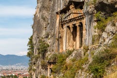 Ruins of the ancient Lycian town Telmessos in modern Fethiye royalty free stock images Ruins of the ancient Lycian town Telmessos in modern Fethiye royalty free stock images