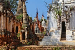 The ruins of ancient temples on Inle Lake in Myanmar