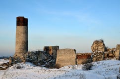 The ruins of the castle in Olsztyn stock images The ruins of the castle in Olsztyn stock images