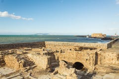 Ruins of the venetian coastal wall in heraklion crete royalty free stock images Ruins of the venetian coastal wall in heraklion crete royalty free stock images