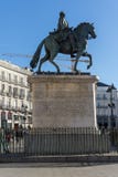 Ruiterstandbeeld van Carlos III in Puerta del Sol in Madrid, Spanje royalty-vrije stock foto's Ruiterstandbeeld van Carlos III in Puerta del Sol in Madrid, Spanje royalty-vrije stock foto's