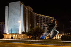 Runner statue in Athens at night royalty free stock image Runner statue in Athens at night royalty free stock image