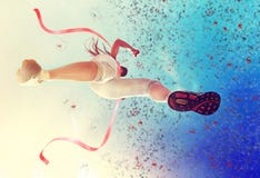 Runner Woman In The Finish Royalty Free Stock Photo Runner Woman In The Finish Royalty Free Stock Photo