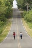 Runners on rural road