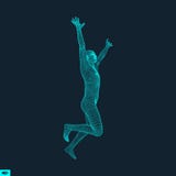 Running Man. Geometric Design. Human Body Wire Model. vector illustration Running Man. Geometric Design. Human Body Wire Model. vector illustration