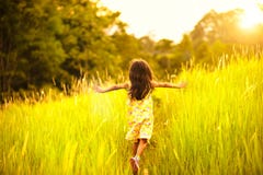 Running On Meadow With Sunset Royalty Free Stock Photos Running On Meadow With Sunset Royalty Free Stock Photos