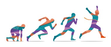 Running step. Runner from start to finish. Side view. stock illustration Running step. Runner from start to finish. Side view. stock illustration