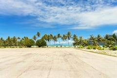 Runway at Bora Bora Airport, Tahiti, French Polynesia Royalty Free Stock Photos Runway at Bora Bora Airport, Tahiti, French Polynesia Royalty Free Stock Photos