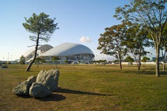 RUSLAND, SOCHY - 24 SEPTEMBER, 2017: Fisht Olympisch Stadion stock foto RUSLAND, SOCHY - 24 SEPTEMBER, 2017: Fisht Olympisch Stadion stock foto