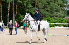 Russia, Leningrad region, Enkolovo village - JULY 7, 2019:INTERNATIONAL COMPETITIONS CSI ** - WORLD CUP, World Cup stage stock images Russia, Leningrad region, Enkolovo village - JULY 7, 2019:INTERNATIONAL COMPETITIONS CSI ** - WORLD CUP, World Cup stage stock images