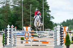 Russia, Leningrad region, Enkolovo village - JULY 7, 2019:INTERNATIONAL COMPETITIONS CSI ** - WORLD CUP, World Cup stage stock photography Russia, Leningrad region, Enkolovo village - JULY 7, 2019:INTERNATIONAL COMPETITIONS CSI ** - WORLD CUP, World Cup stage stock photography