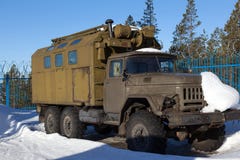 RUSSIA - MARCH 16, 2015: Old Soviet Off-road Vehicle ZIL-131 In Royalty Free Stock Images