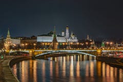 Russia, Moscow, evening landscape, view of the Kremlin royalty free stock images Russia, Moscow, evening landscape, view of the Kremlin royalty free stock images
