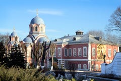 Russia. Moscow. The Donskoy Monastery.Temple Of St. Innocent Of Irkutsk. John Chrysostom And St. Vic. Catherine. Stock Photo