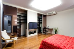 Russia, Novosibirsk - 28 January, 2016: interior modern room apartment royalty free stock photo Russia, Novosibirsk - 28 January, 2016: interior modern room apartment royalty free stock photo