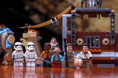 RUSSIA, SAMARA, FEBRUARY 15, 2020 - Lego Team of Famous Bounty Hunters Star Wars Characters