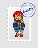Russian cartoon person postal stamp Stock Photos Russian cartoon person postal stamp Stock Photos