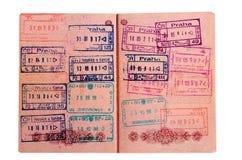 Russian passport stamped on border crossing royalty free stock images Russian passport stamped on border crossing royalty free stock images