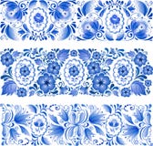 Russian traditional blue ornament in gzhel style stock illustration Russian traditional blue ornament in gzhel style stock illustration
