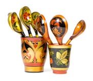 Russian Wooden Spoons Stock Images