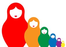 Russisches Verschachtelungspuppe matrioshka, stellte buntes Symbol der Ikone von Russland ein, Stockbild Russisches Verschachtelungspuppe matrioshka, stellte buntes Symbol der Ikone von Russland ein, Stockbild