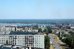 Russland-Art auf der Stadt von Wolgagrad von der Höhe stockbilder Russland-Art auf der Stadt von Wolgagrad von der Höhe stockbilder