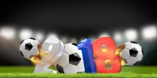 Russland 2018 3D übertragen Symbolfußballstadion stock abbildung Russland 2018 3D übertragen Symbolfußballstadion stock abbildung