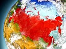 Russland von der Bahn von vorbildlichem Earth stock abbildung Russland von der Bahn von vorbildlichem Earth stock abbildung
