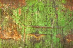 Rust On Dirty Old Green Painted Metal Royalty Free Stock Image