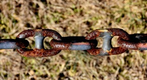 Rusty chain with natural background. royalty free stock photography Rusty chain with natural background. royalty free stock photography